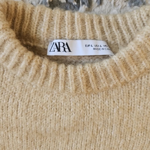 Zara Alpaca Blend Bell Sleeve Sweater Large - Picture 3 of 8